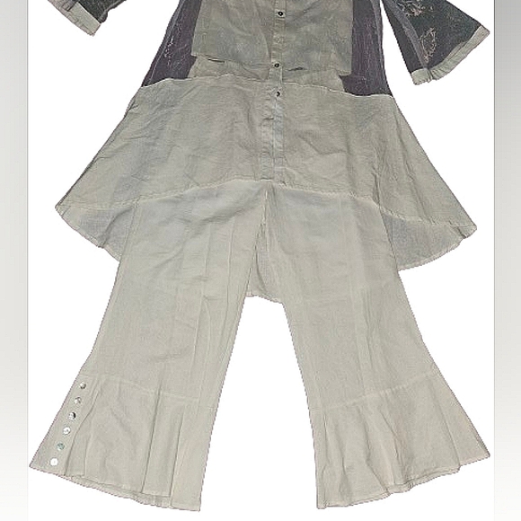 NWT LISA RENE, 3 PIECE LINEN/SHEER PANT SUIT SIZE M - Picture 10 of 15